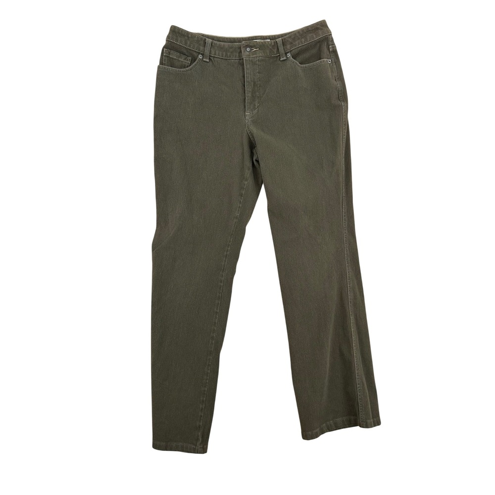 Coldwater Creek Women Green Straight Leg Stretch Denim Jeans‎ Size 8